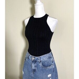 Madewell Women's The Signature Shimmer Knit Cutaway Tank Sz XXS Casual Festival